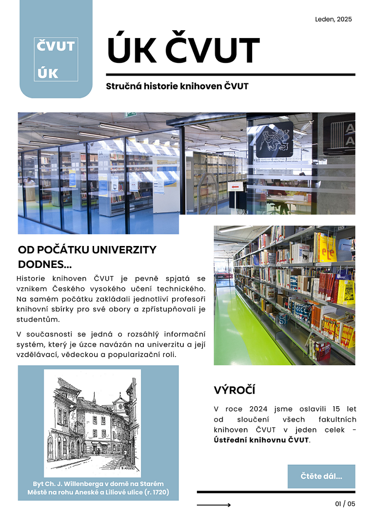 Newsletter Stručná historie knihoven ČVUT obálka